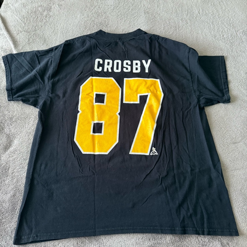 Hockey NHL sports Crosby Penguins t shirt black size XL - Picture 1 of 6